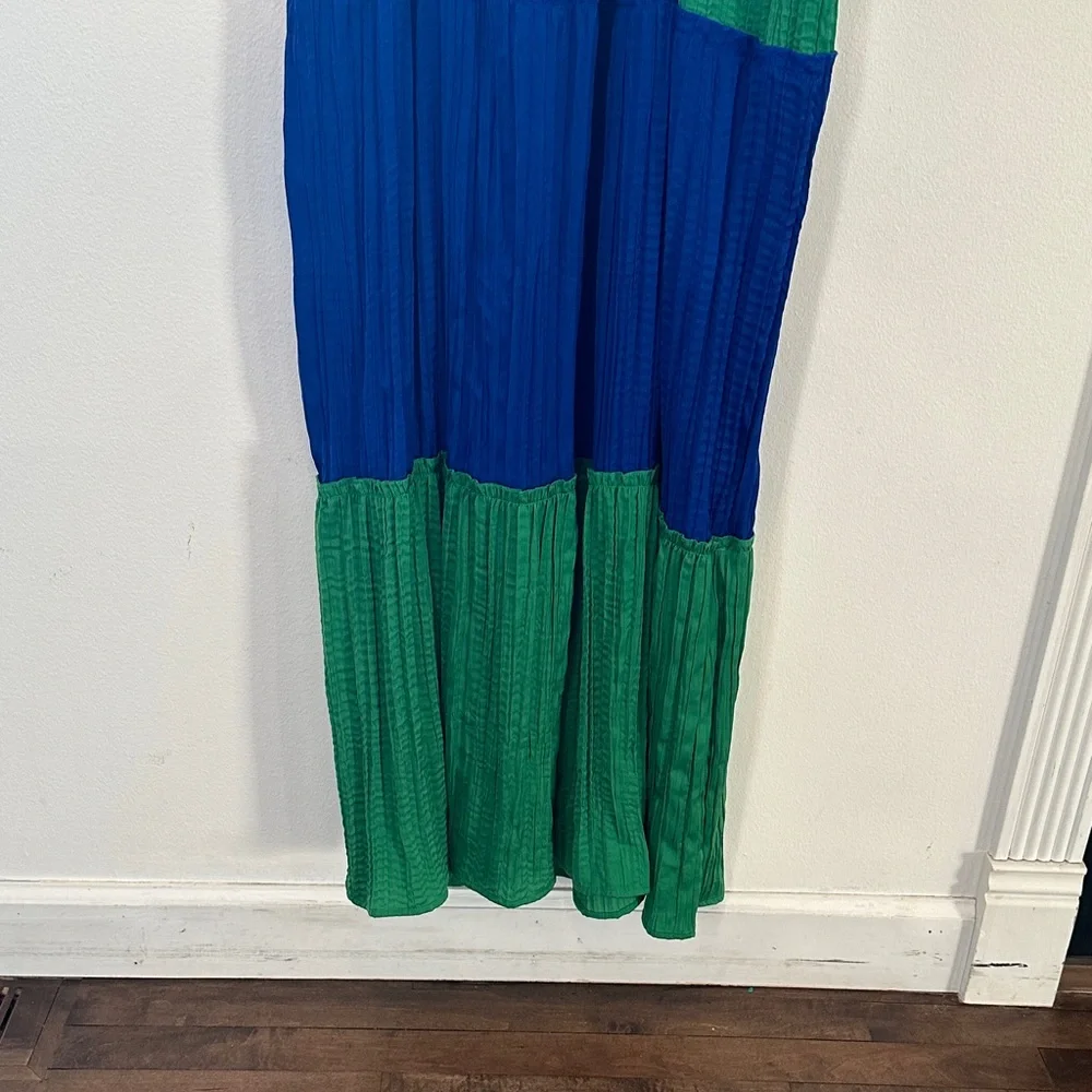 Sleeveless Colorblock Maxi Dress in Cream, Mint, Green & Blue. Size 18/20W - Picture 6 of 10